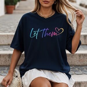 Let them graphic t-shirt inspirational tee made to order new black. XXL 2XL 3XL